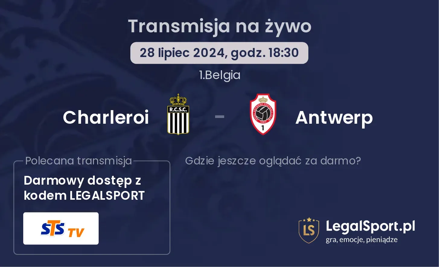 Charleroi - Antwerp transmisja na żywo