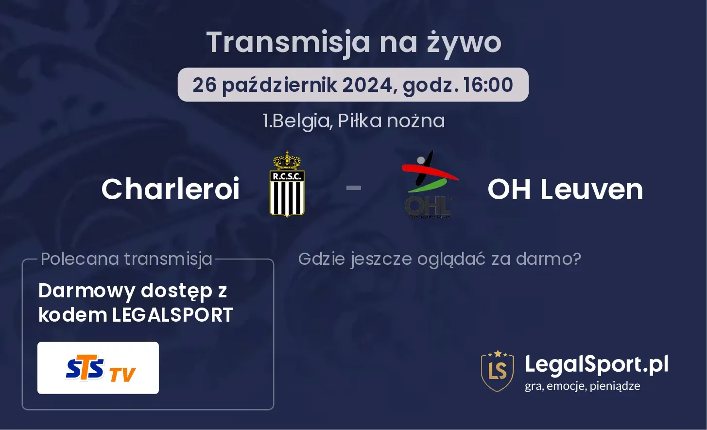 Charleroi - OH Leuven transmisja na żywo