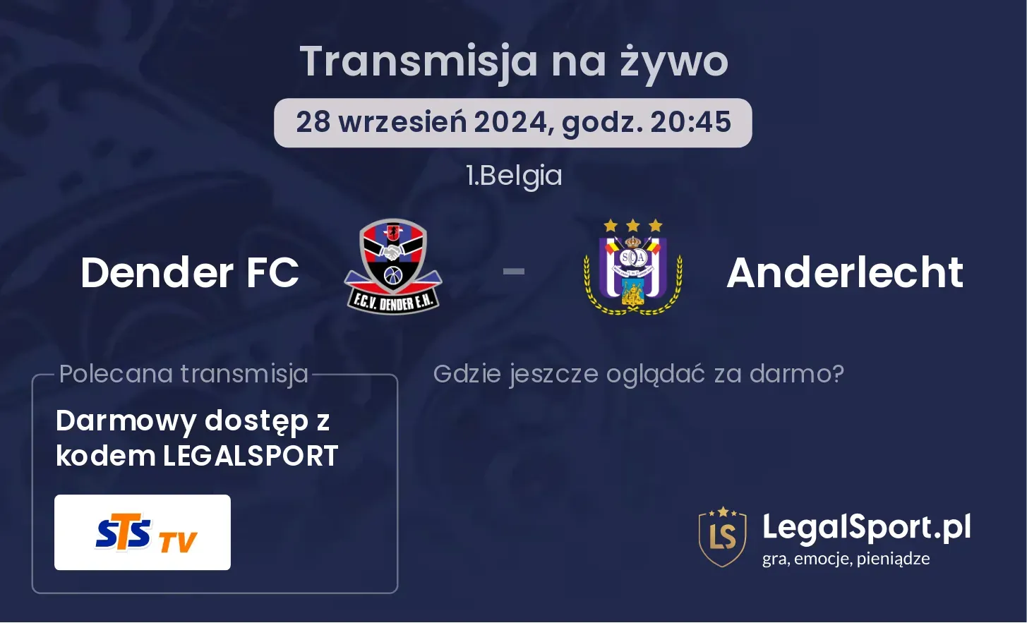 Dender FC - Anderlecht transmisja na żywo