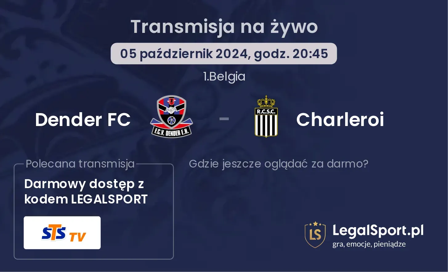 Dender FC - Charleroi transmisja na żywo