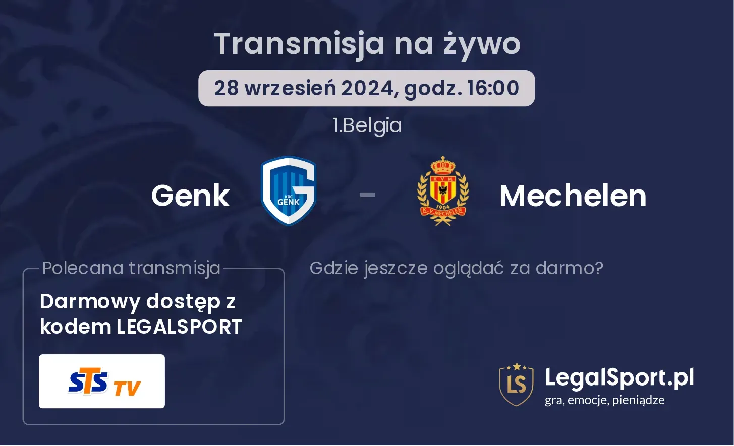 Genk - Mechelen transmisja na żywo