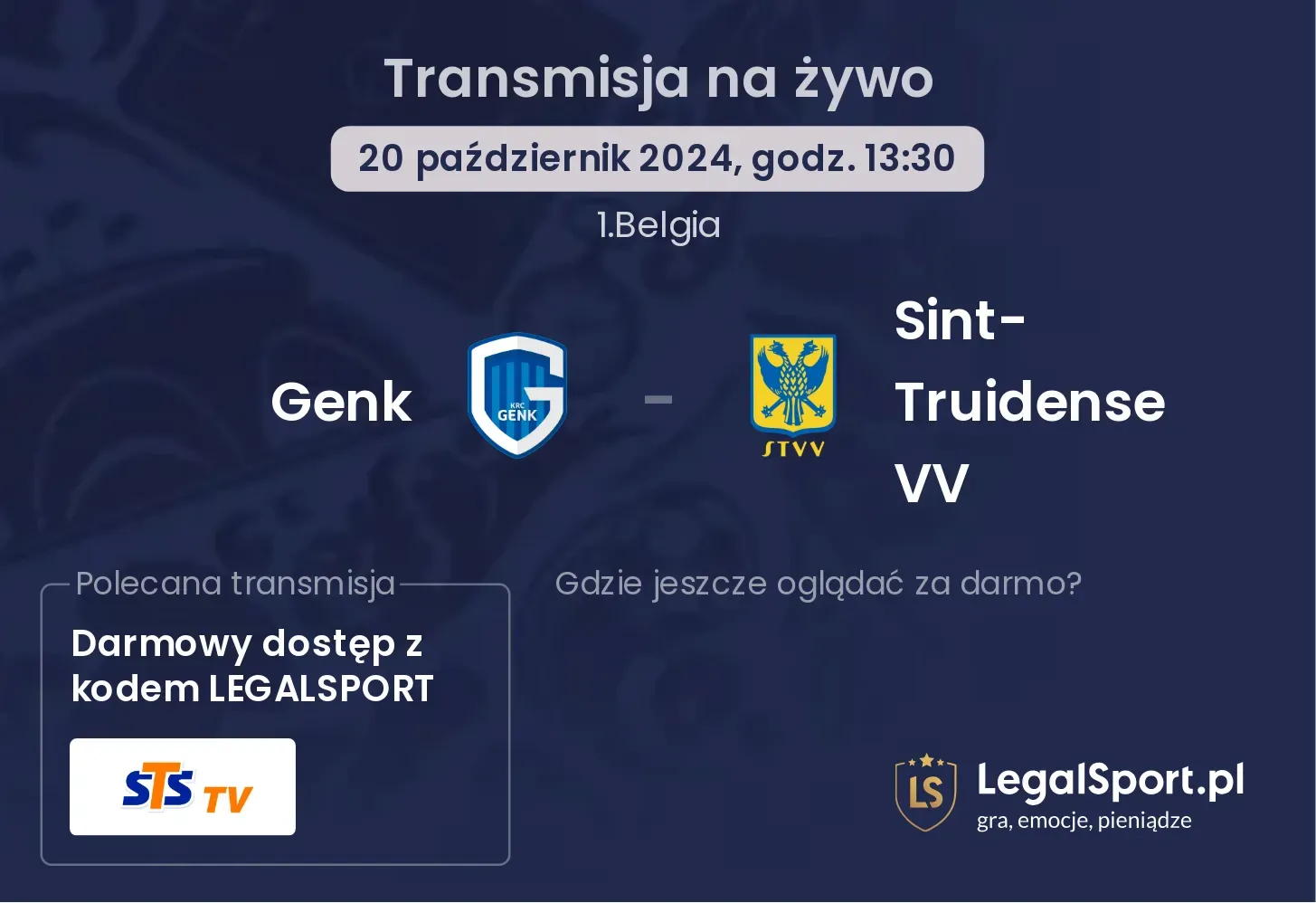 Genk - Sint-Truidense VV transmisja na żywo