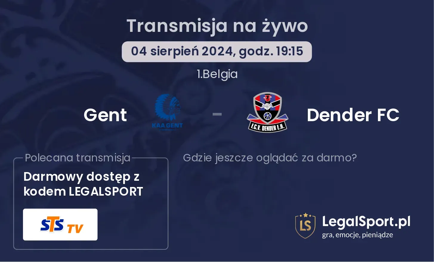 Gent - Dender FC transmisja na żywo