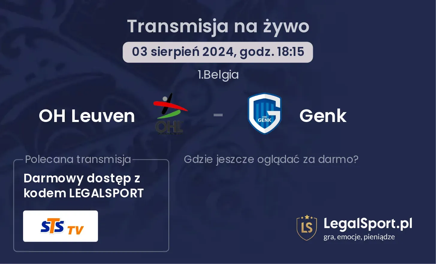 OH Leuven - Genk transmisja na żywo