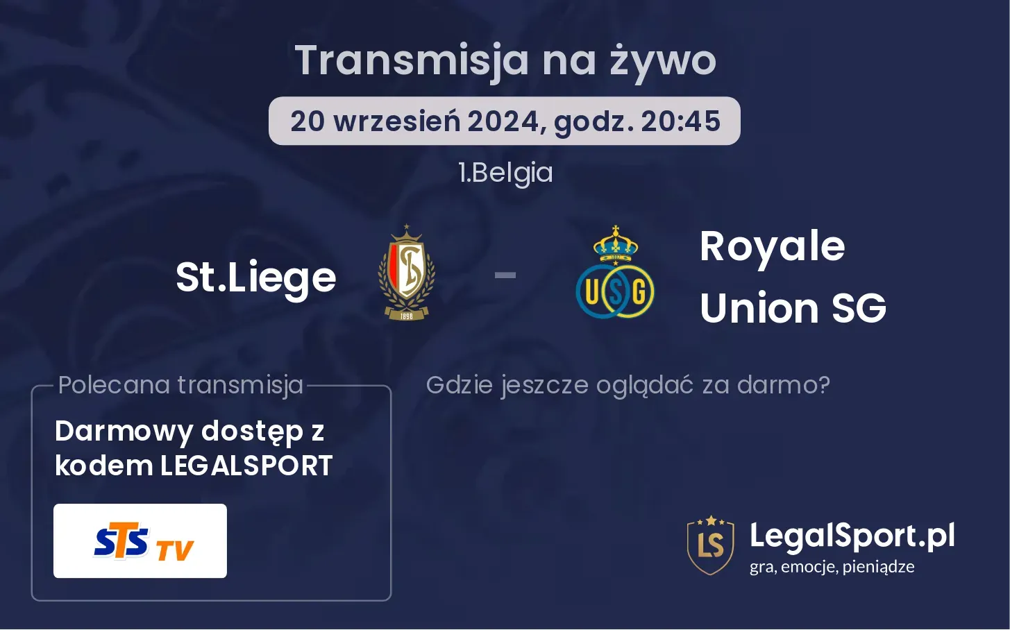 St.Liege - Royale Union SG transmisja na żywo