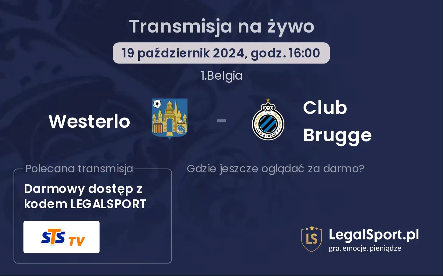 Westerlo - Club Brugge transmisja na żywo