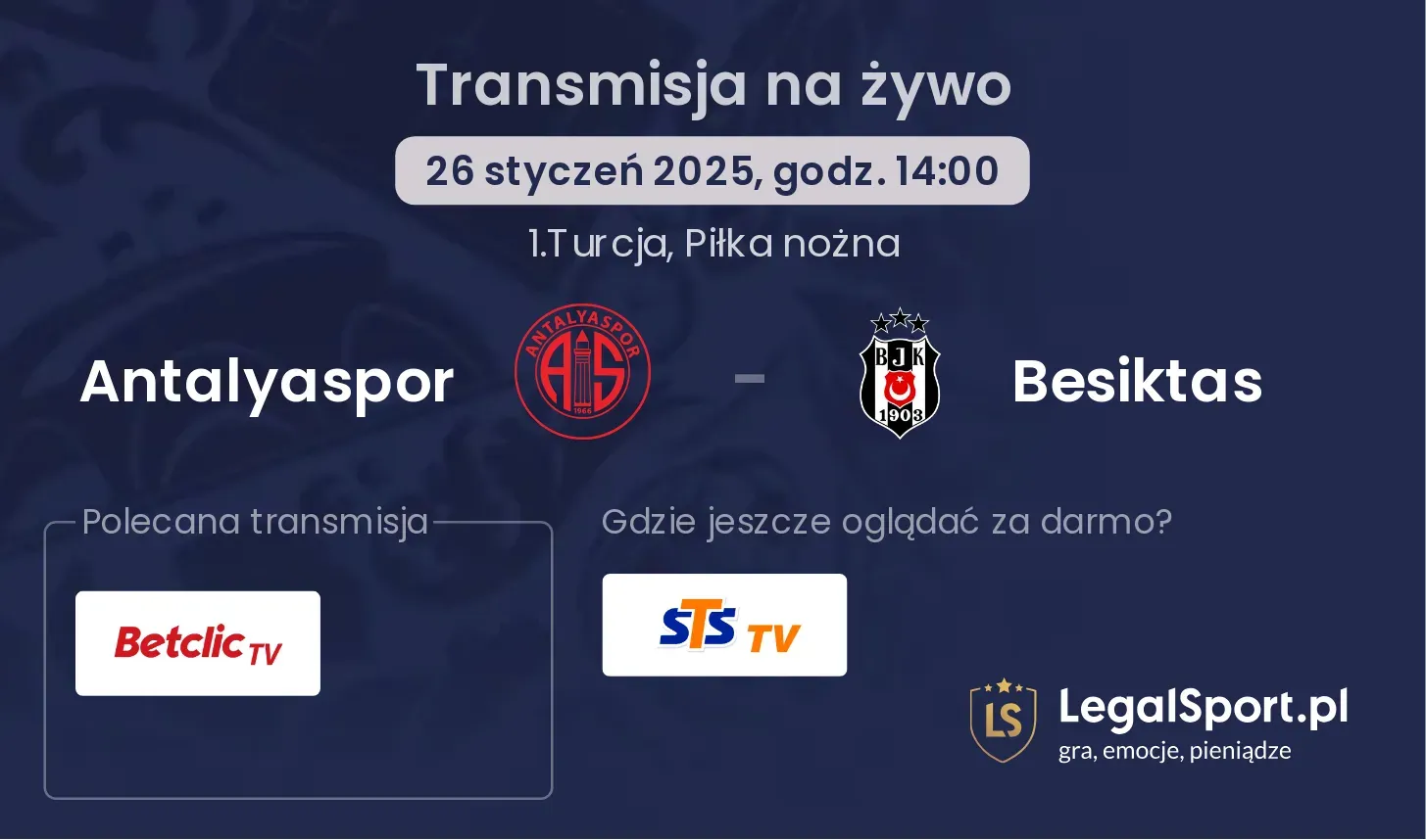 Antalyaspor - Besiktas gdzie oglądać transmisję?