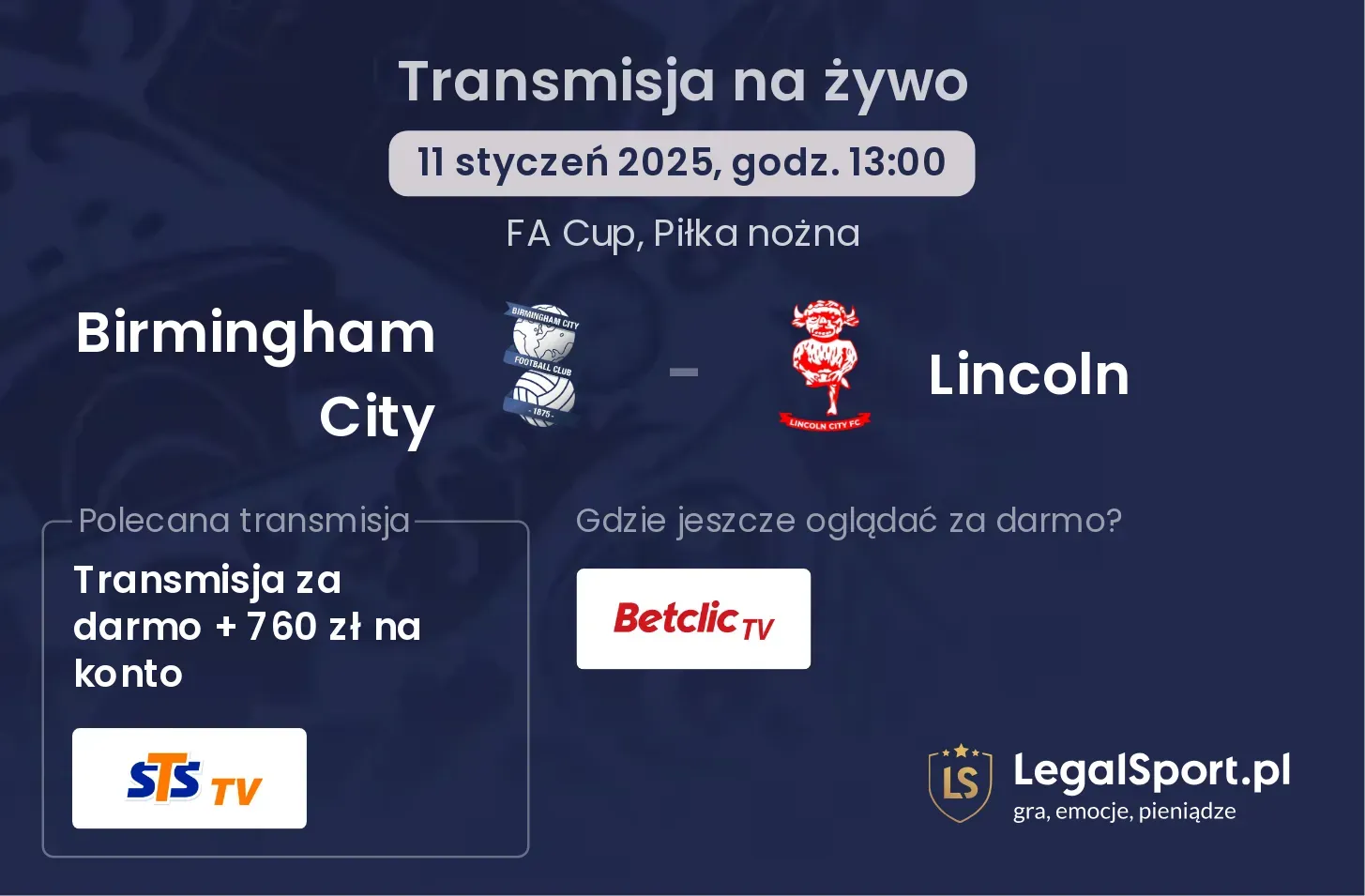 Birmingham City - Lincoln transmisja na żywo