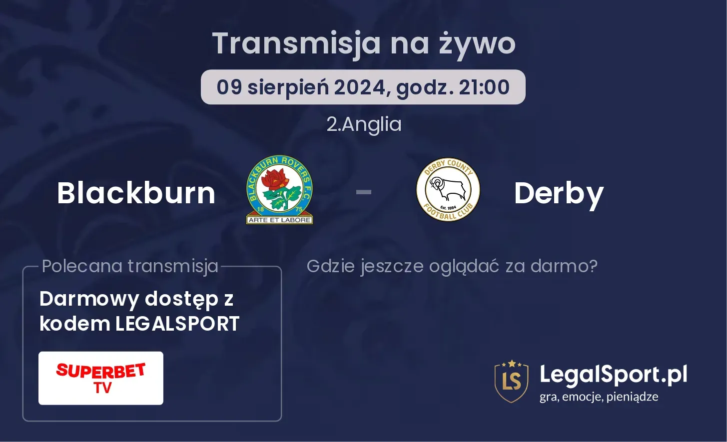 Blackburn - Derby transmisja na żywo