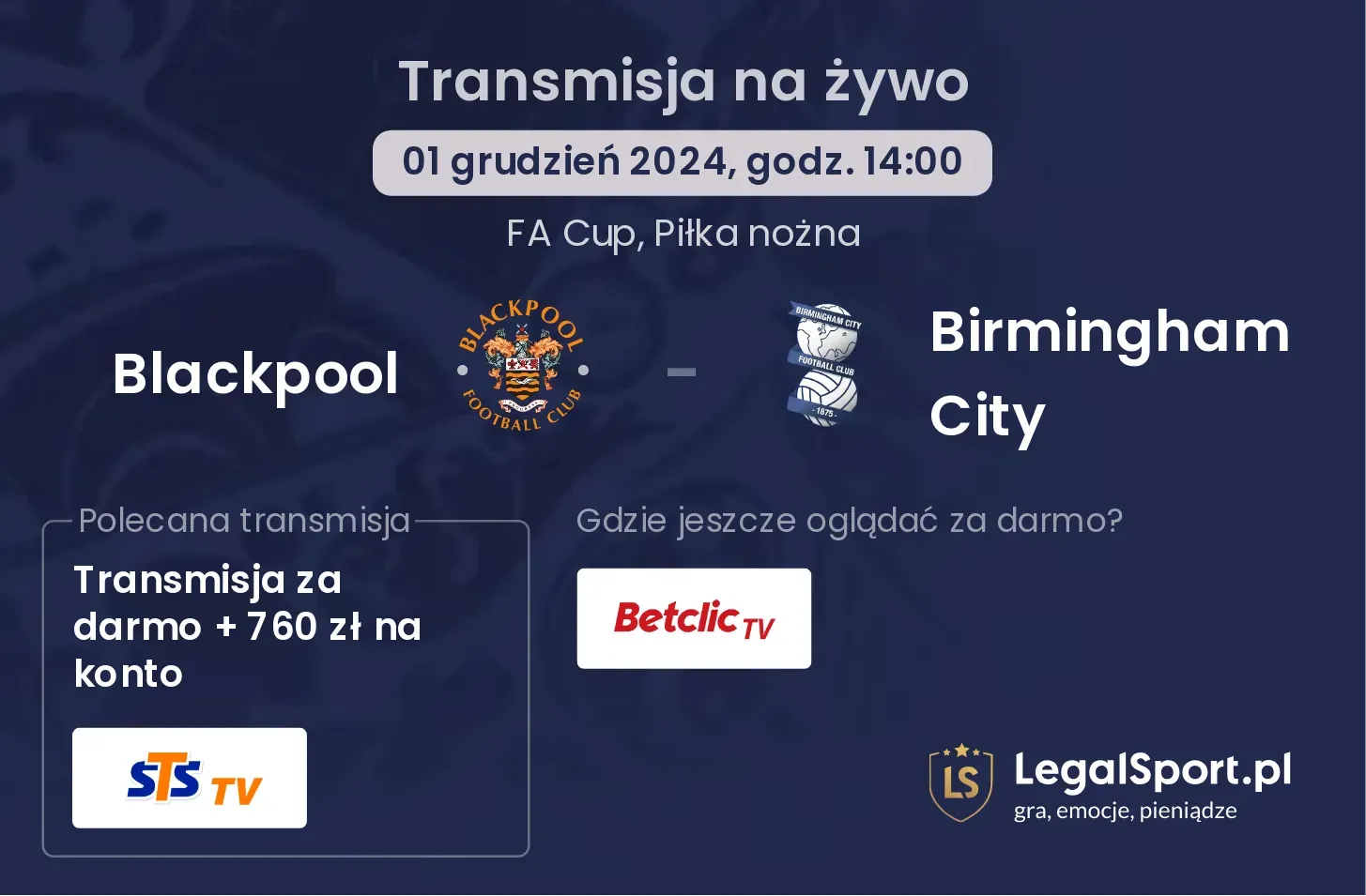 Blackpool - Birmingham City transmisja na żywo