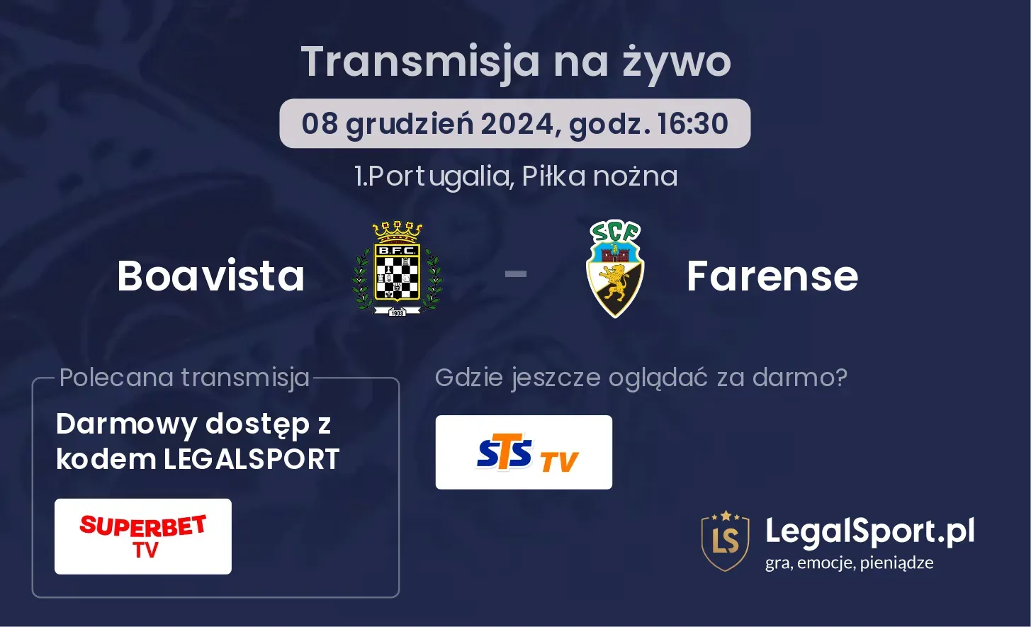 Boavista - Farense transmisja na żywo