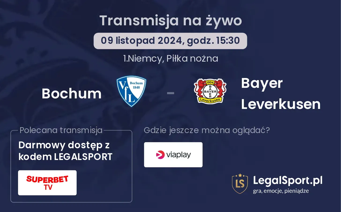 Bochum - Bayer Leverkusen transmisja na żywo