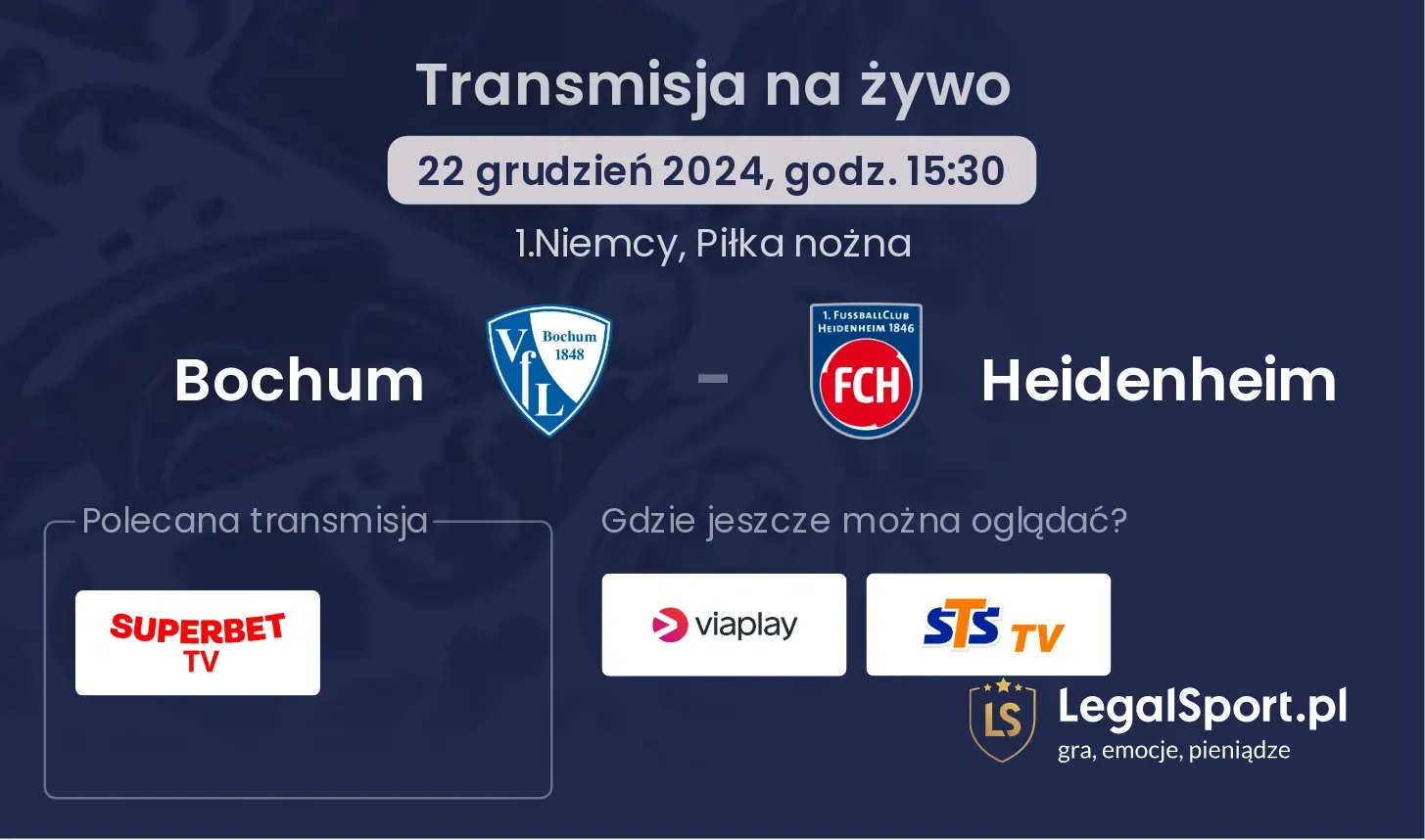 Bochum - Heidenheim gdzie oglądać?