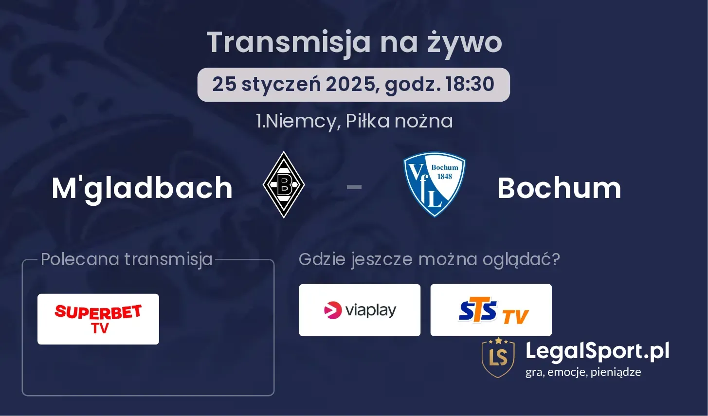 M'gladbach - Bochum gdzie oglądać?