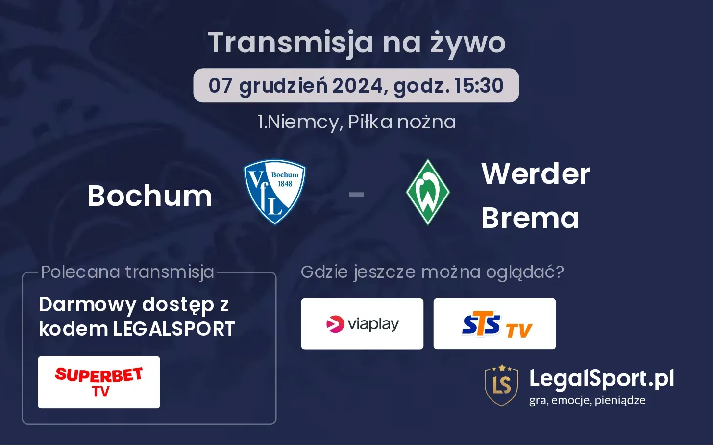 Bochum - Werder Brema transmisja na żywo