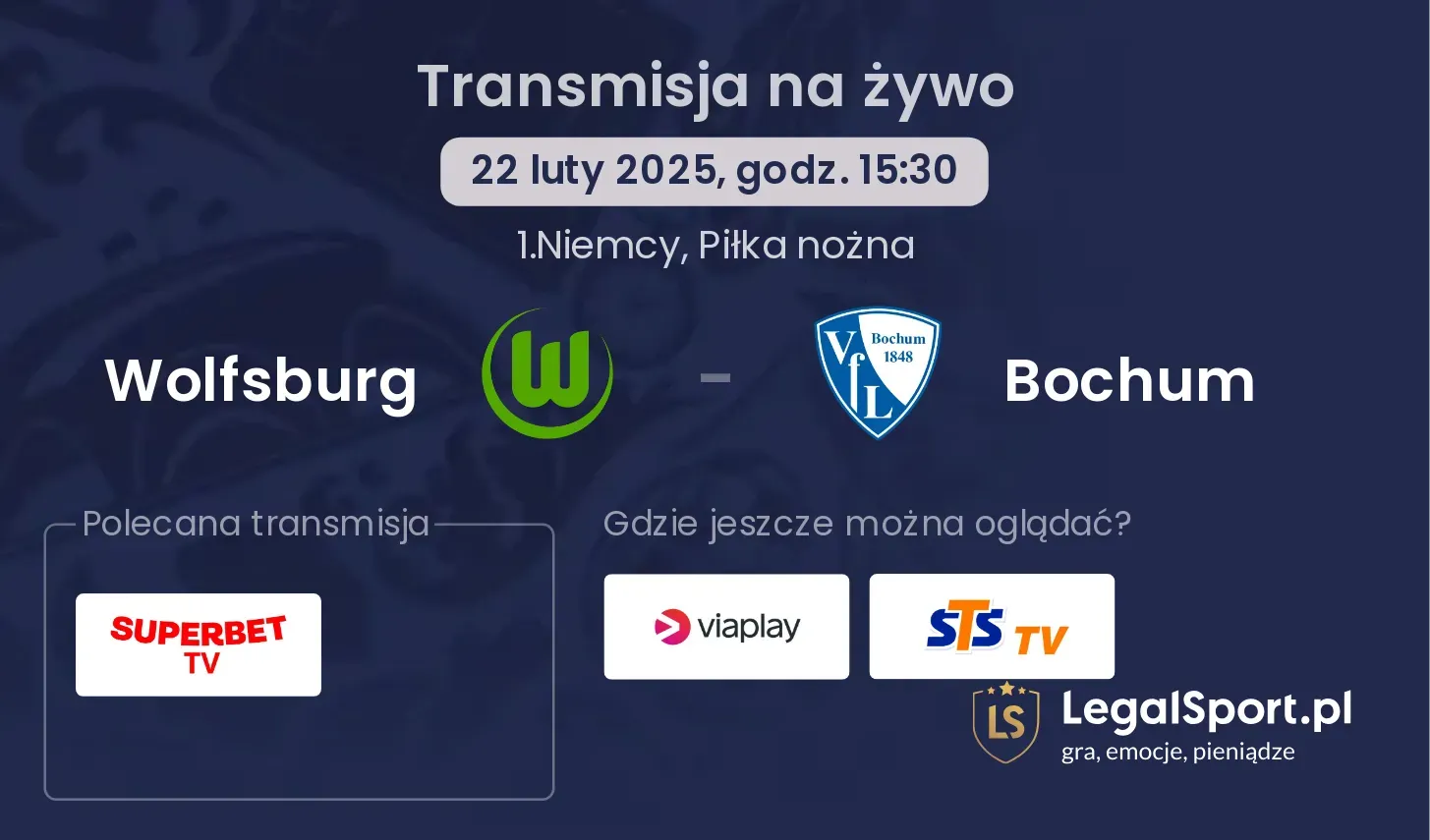 Wolfsburg - Bochum gdzie oglądać?