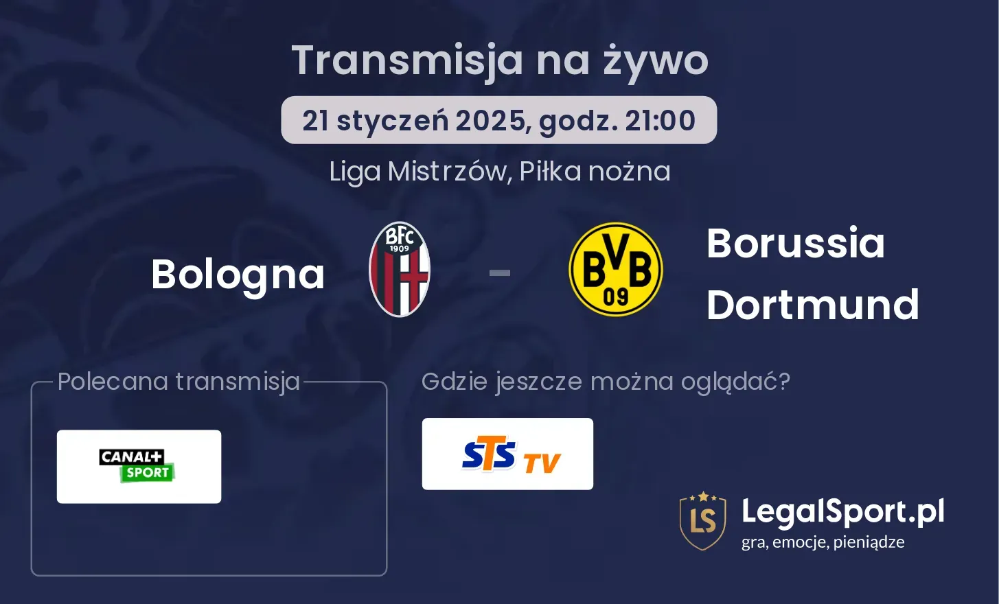 Bologna - Borussia Dortmund transmisja na żywo