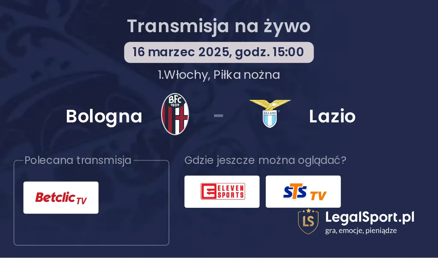 Bologna - Lazio transmisja na żywo