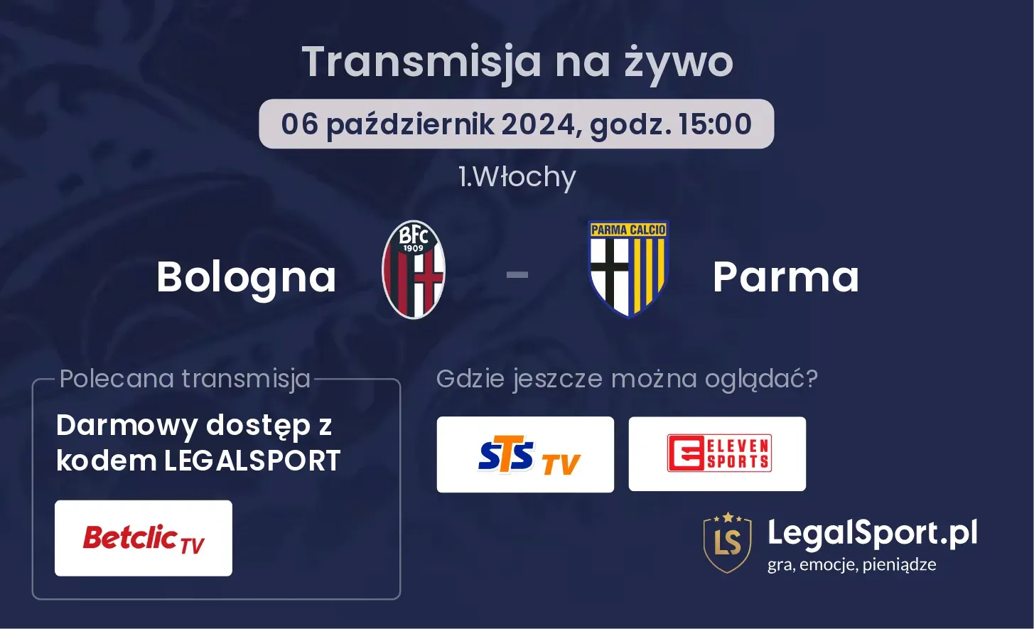 Bologna - Parma gdzie oglądać? 06.10, godz. 15:00