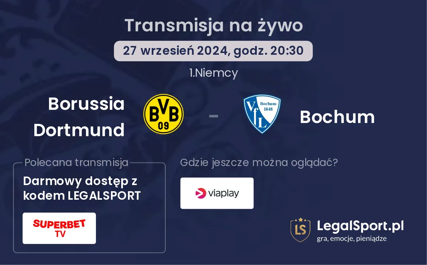 Borussia Dortmund - Bochum transmisja na żywo