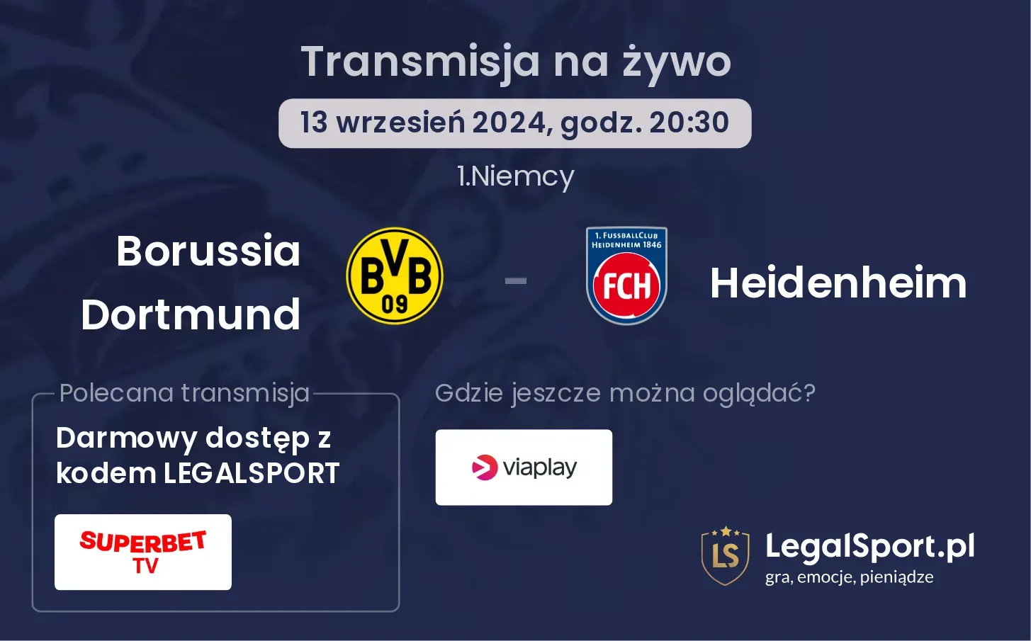 Borussia Dortmund - Heidenheim transmisja na żywo