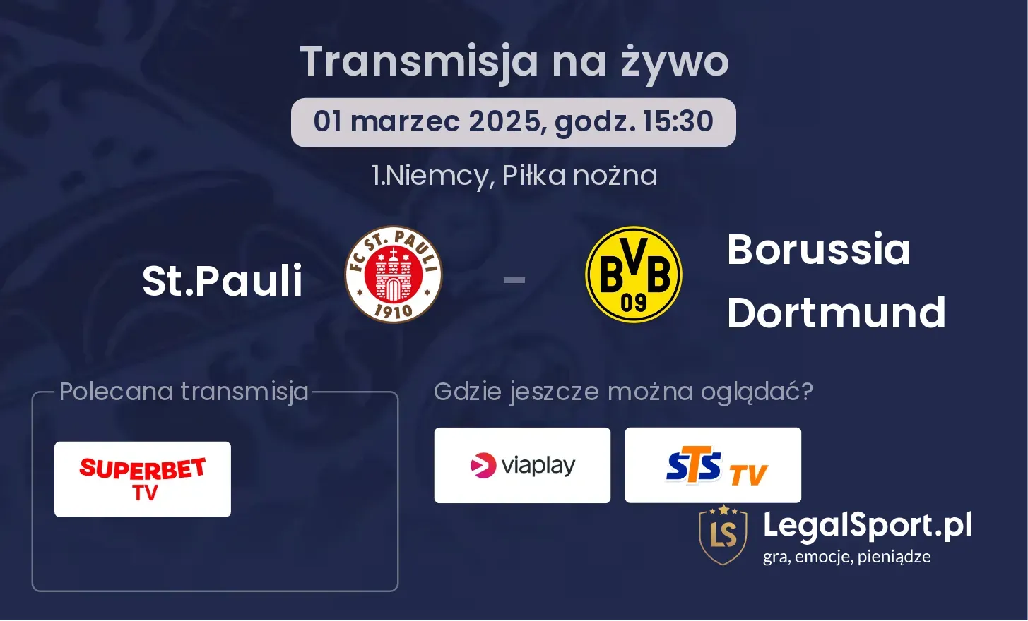 St.Pauli - Borussia Dortmund gdzie oglądać?