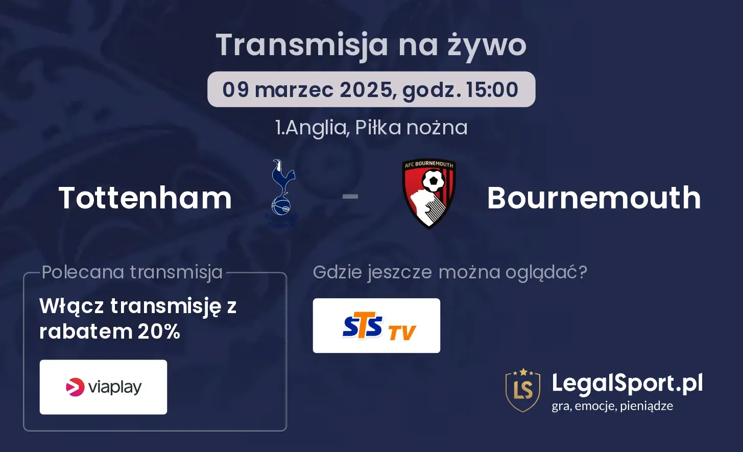 Tottenham - Bournemouth gdzie oglądać?