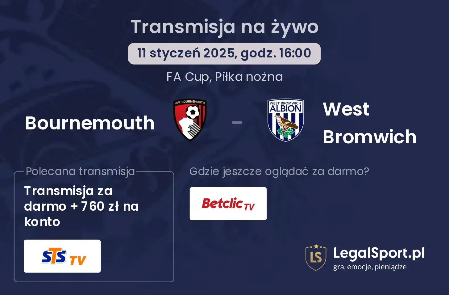 Bournemouth - West Bromwich transmisja na żywo