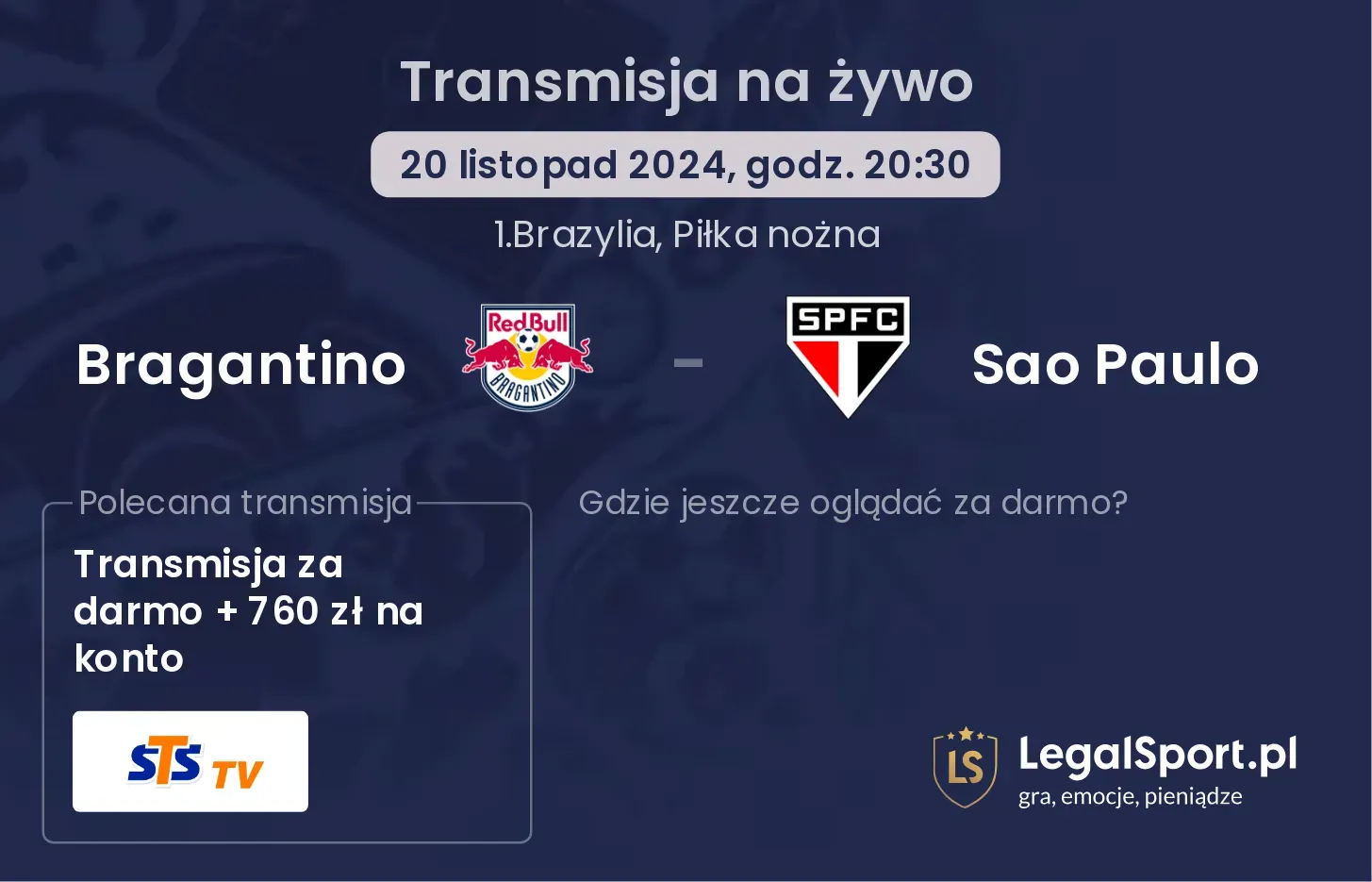 Bragantino - Sao Paulo transmisja na żywo