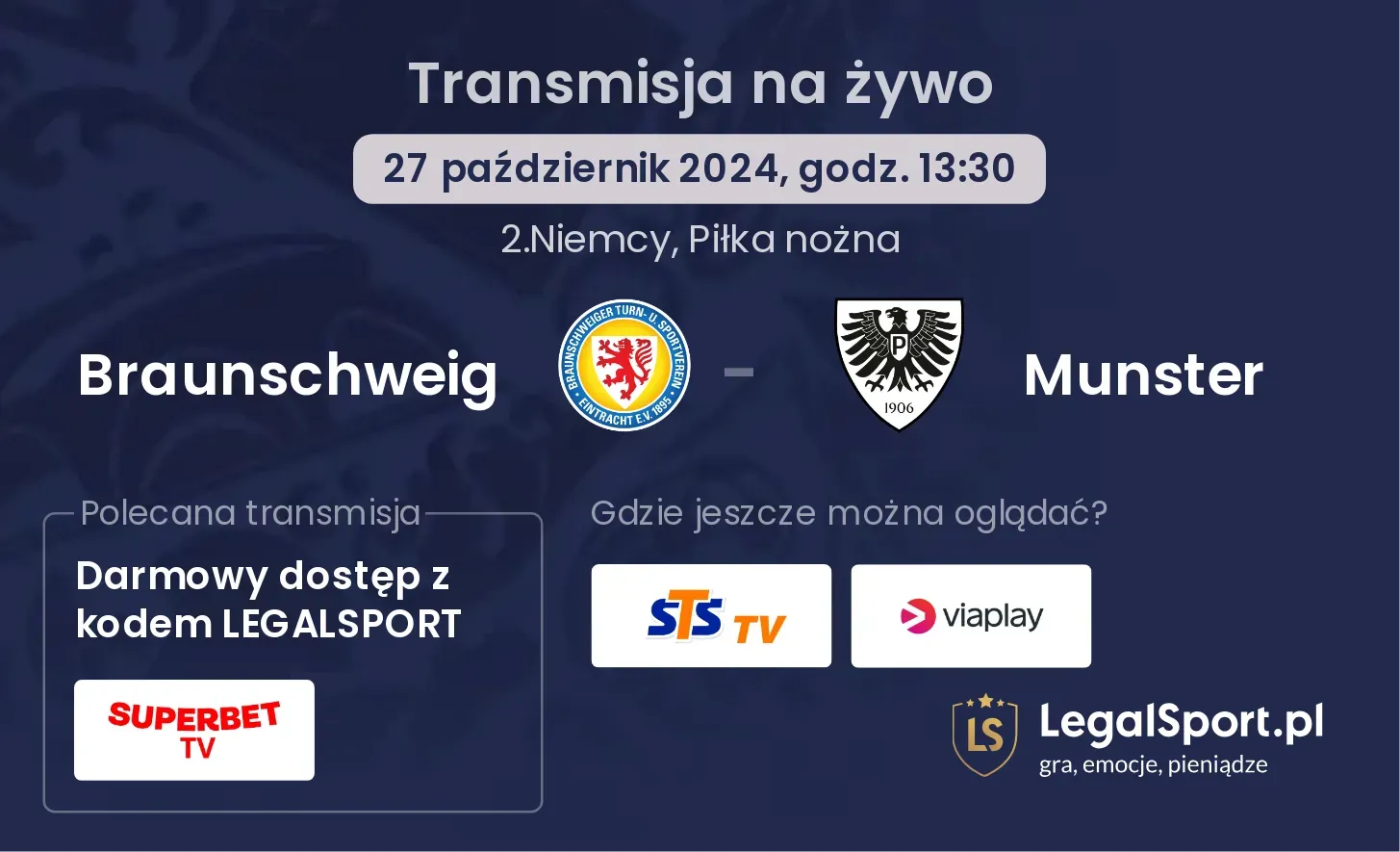 Braunschweig - Munster gdzie oglądać? 27.10, godz. 13:30