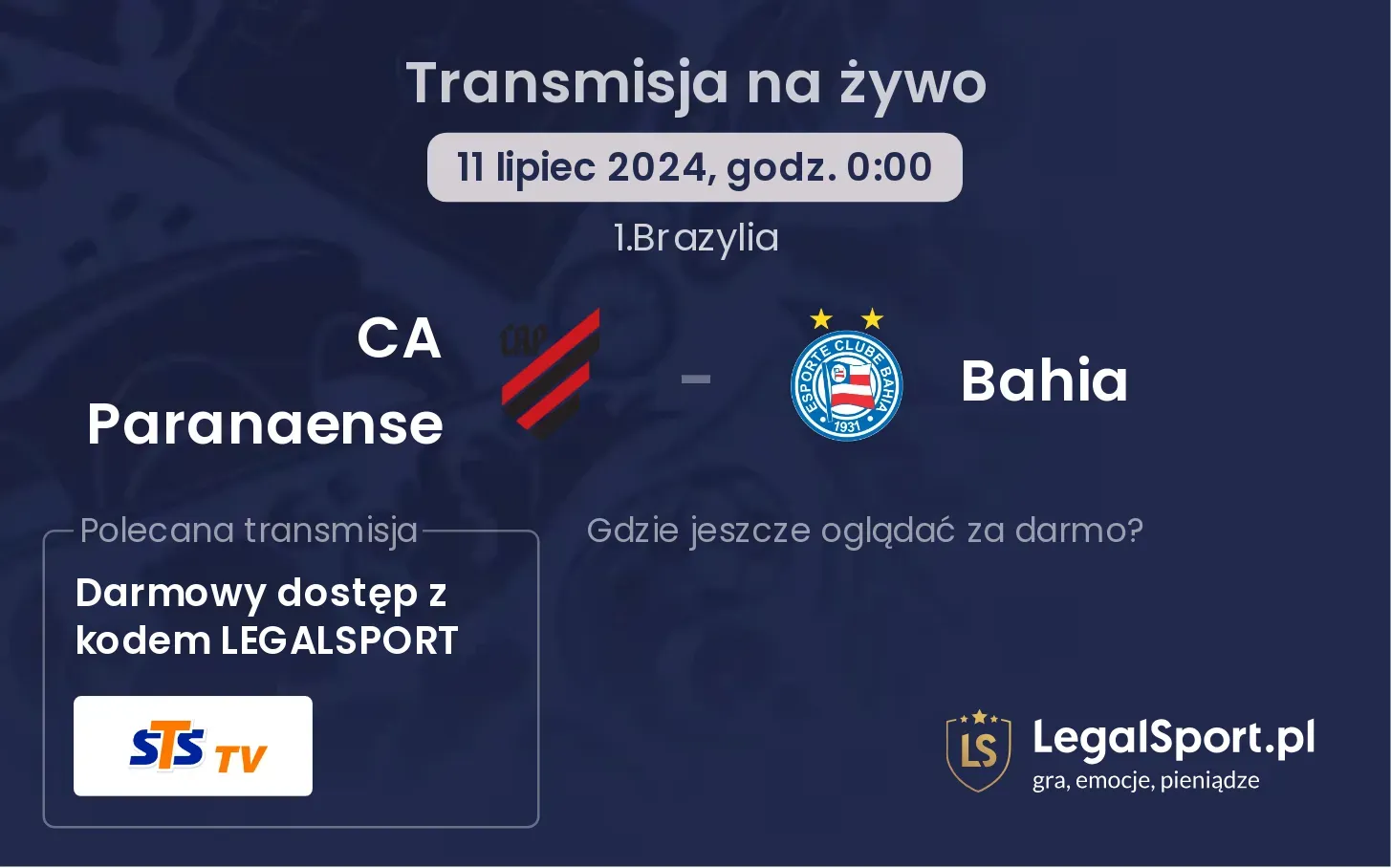 CA Paranaense - Bahia transmisja na żywo