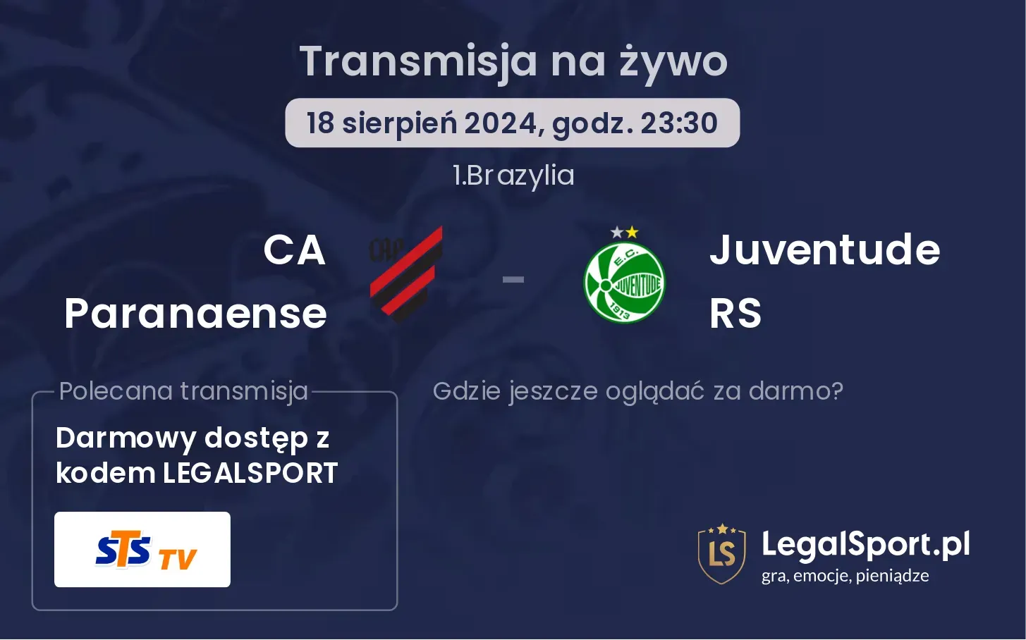 CA Paranaense - Juventude RS transmisja na żywo