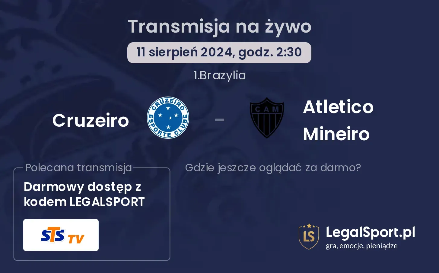 Cruzeiro - Atletico Mineiro transmisja na żywo