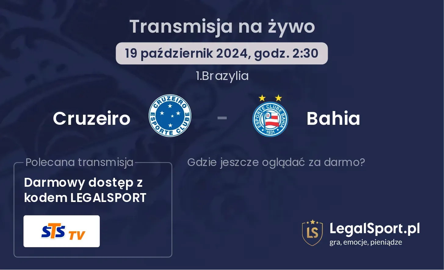 Cruzeiro - Bahia transmisja na żywo