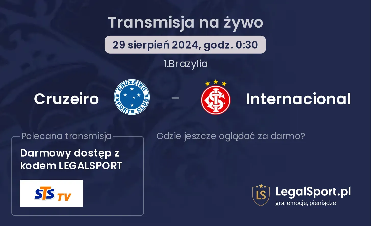 Cruzeiro - Internacional transmisja na żywo