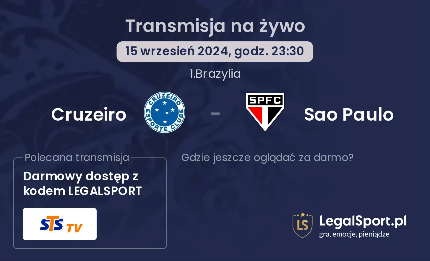 Cruzeiro - Sao Paulo transmisja na żywo