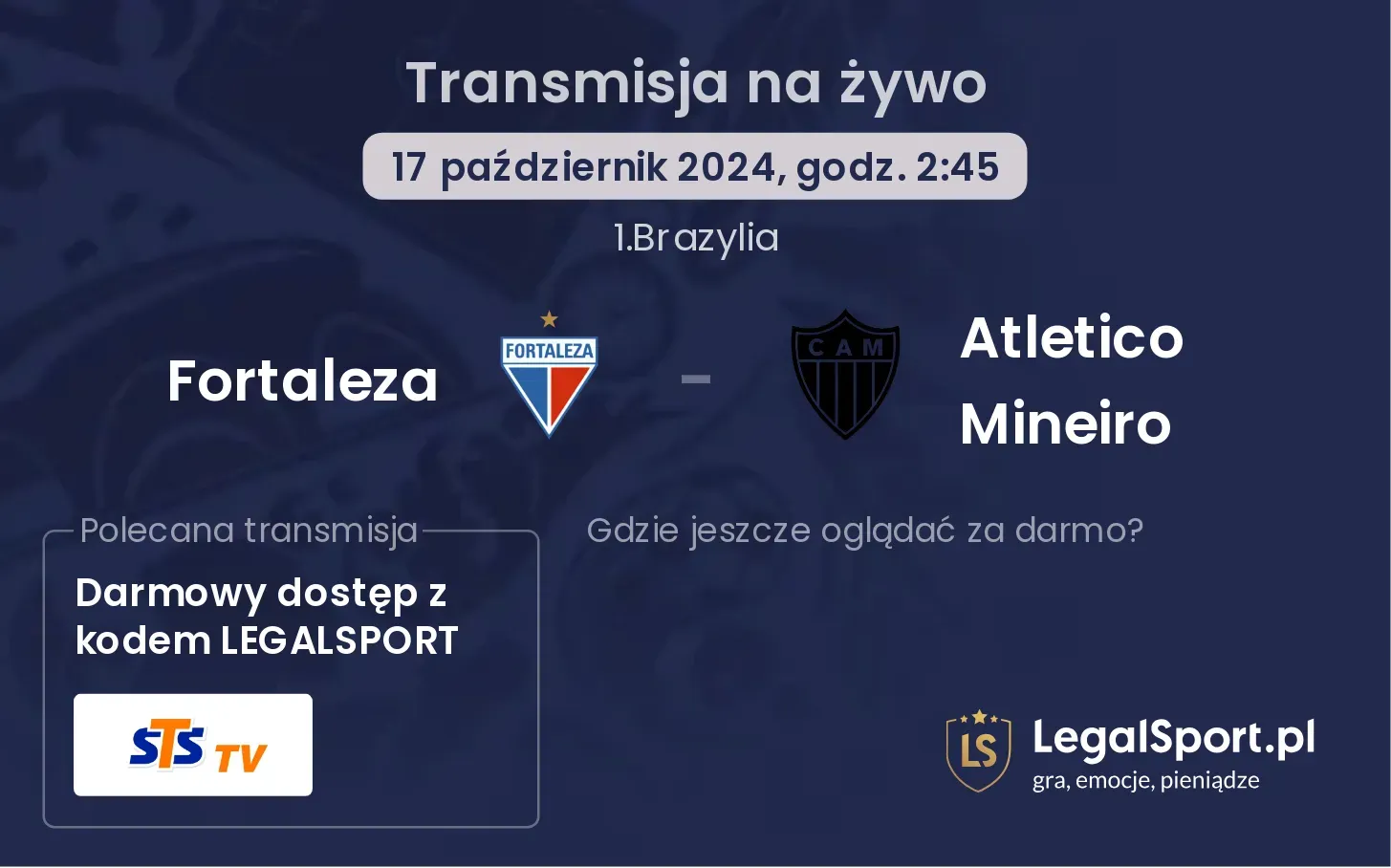 Fortaleza - Atletico Mineiro transmisja na żywo