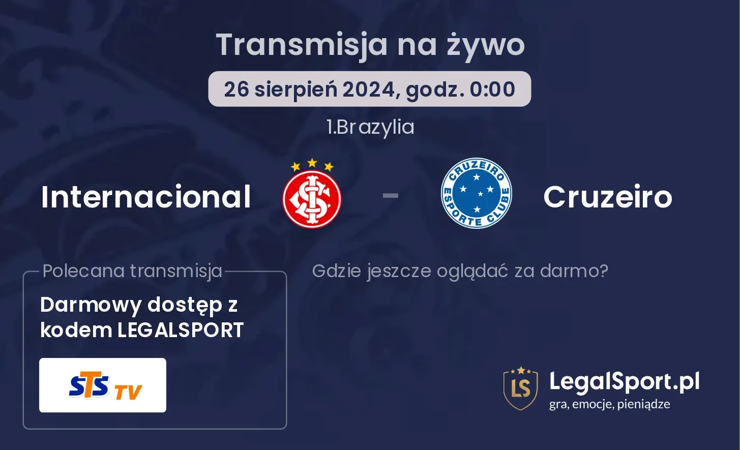 Internacional - Cruzeiro transmisja na żywo