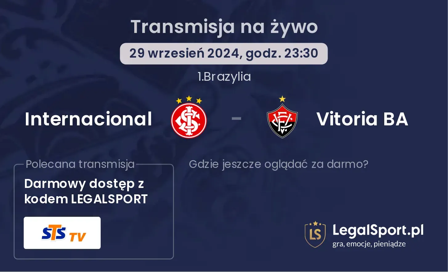 Internacional - Vitoria BA transmisja na żywo