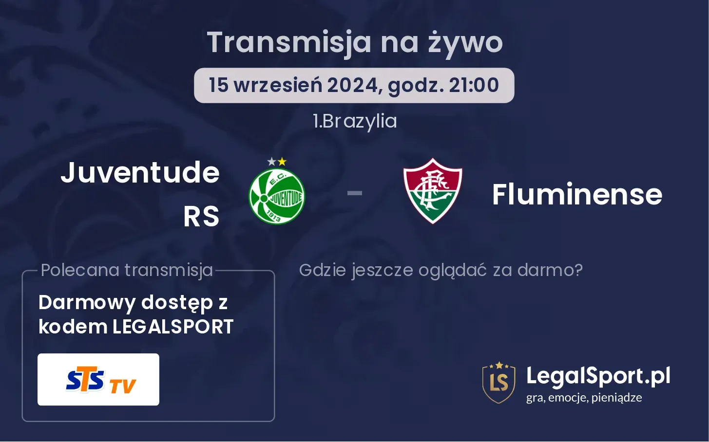 Juventude RS - Fluminense transmisja na żywo