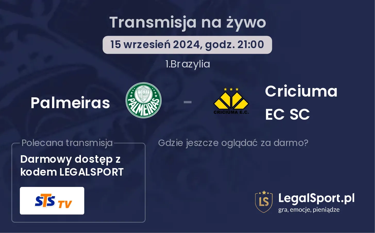 Palmeiras - Criciuma EC SC transmisja na żywo