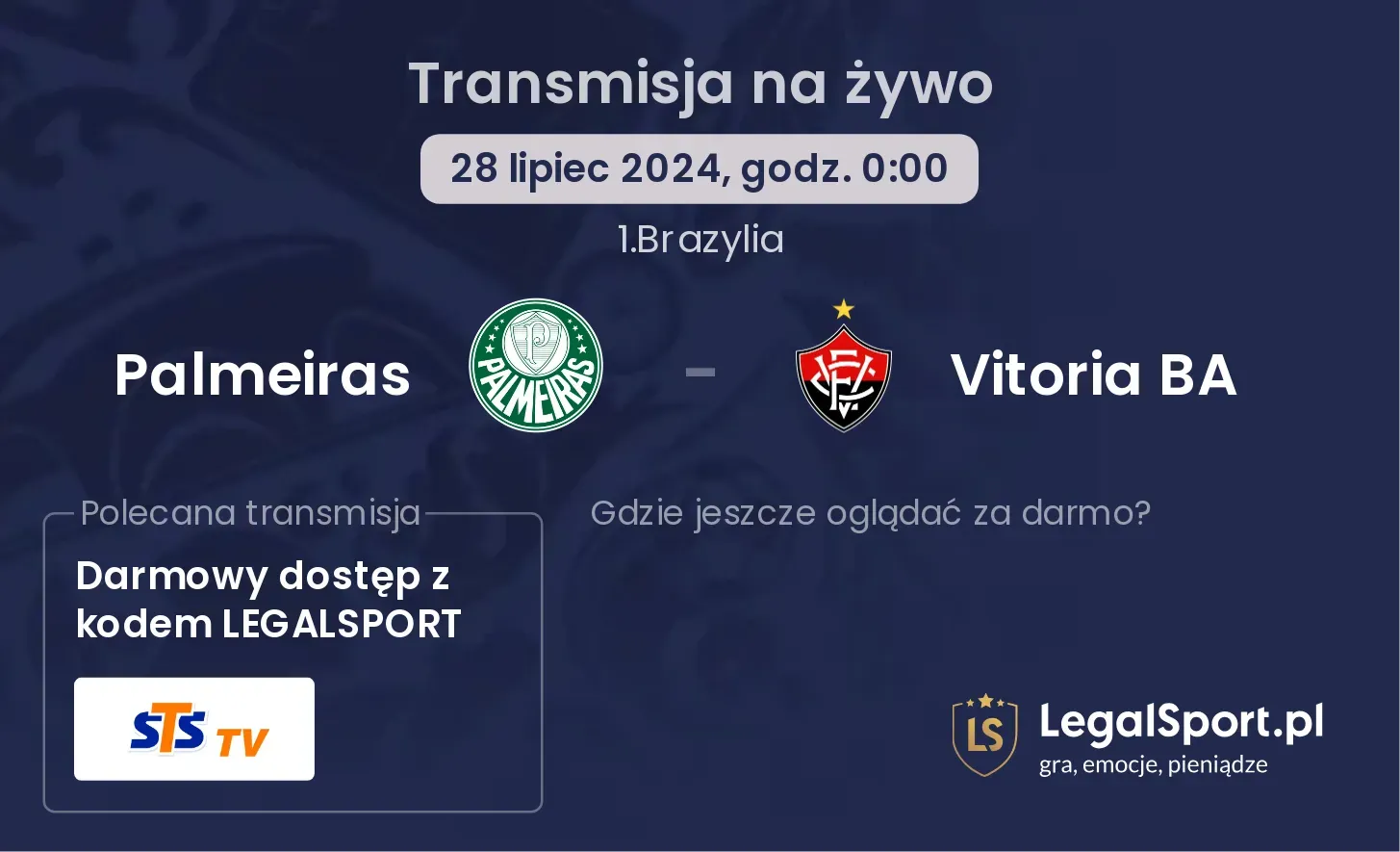 Palmeiras - Vitoria BA transmisja na żywo