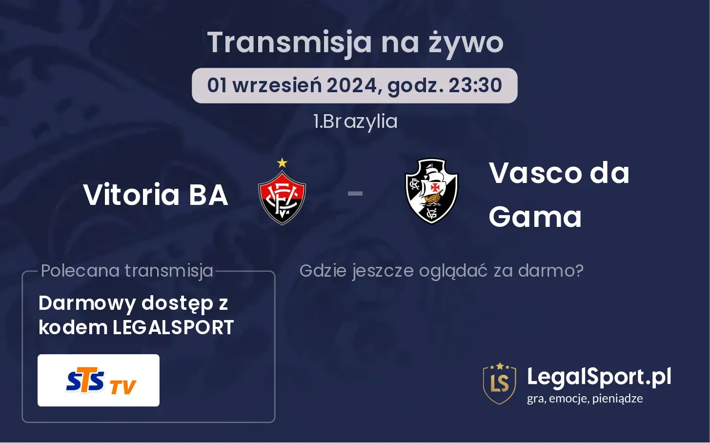 Vitoria BA - Vasco da Gama transmisja na żywo