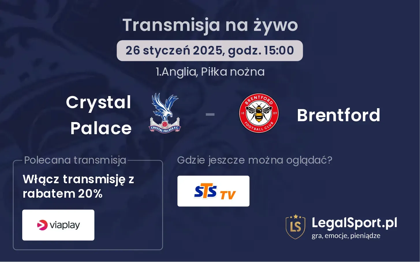 Crystal Palace - Brentford gdzie oglądać?