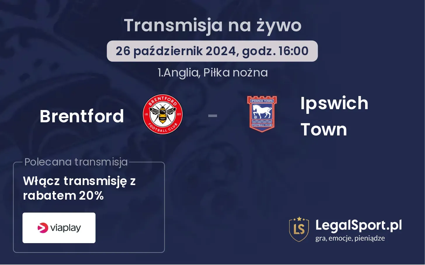 Brentford - Ipswich Town transmisja na żywo