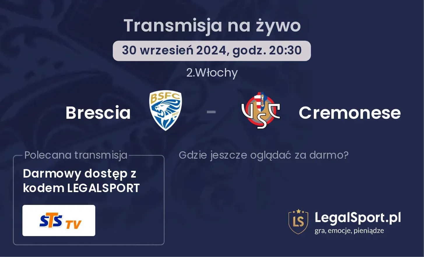 Brescia - Cremonese transmisja na żywo