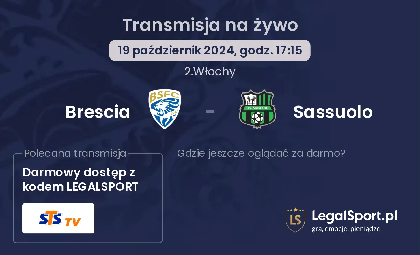 Brescia - Sassuolo transmisja na żywo