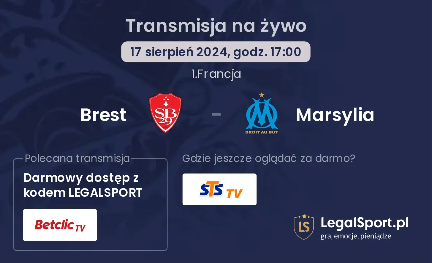 Brest - Marsylia transmisja na żywo