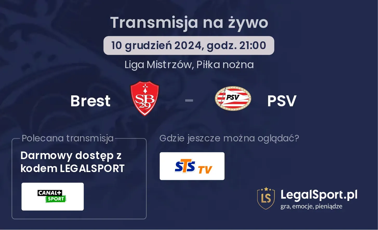 Brest - PSV transmisja na żywo