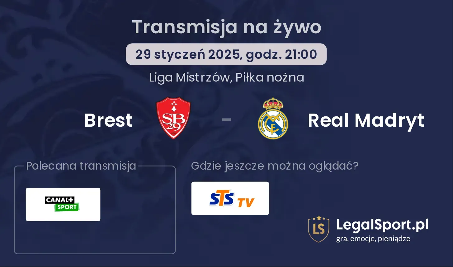 Brest - Real Madryt transmisja na żywo